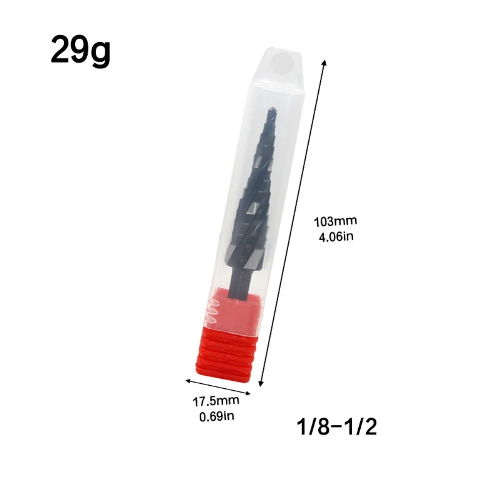 Spiral Step Drill Bit 1/4" Hex Shank Four Flute – Fast Metal Step Drill Bit Richie's 1-8-1-2