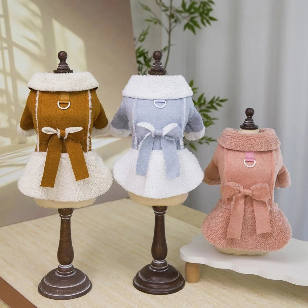 Princess Style Dog Winter Dress – Warm Fleece Coat for Small Dogs Dog Winter Dress Richie's