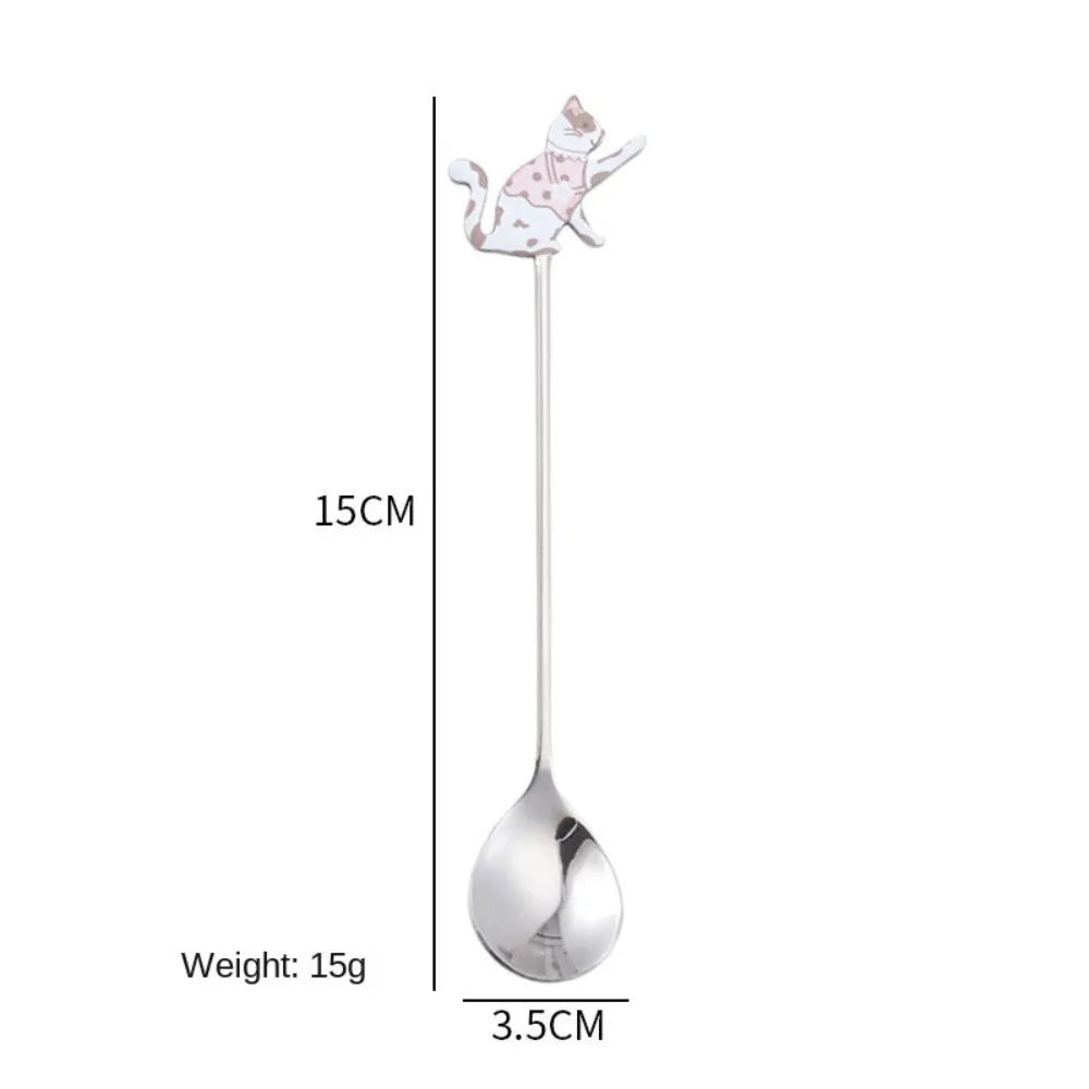 Cartoon Cat Coffee Spoon – Japanese Korean 304 Stainless Steel Decorative Spoon Richie's --10