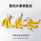 Cute Leather Banana Fruit Charm Keyring – Bag Accessory Gift Bag Charm Keyring Richie's