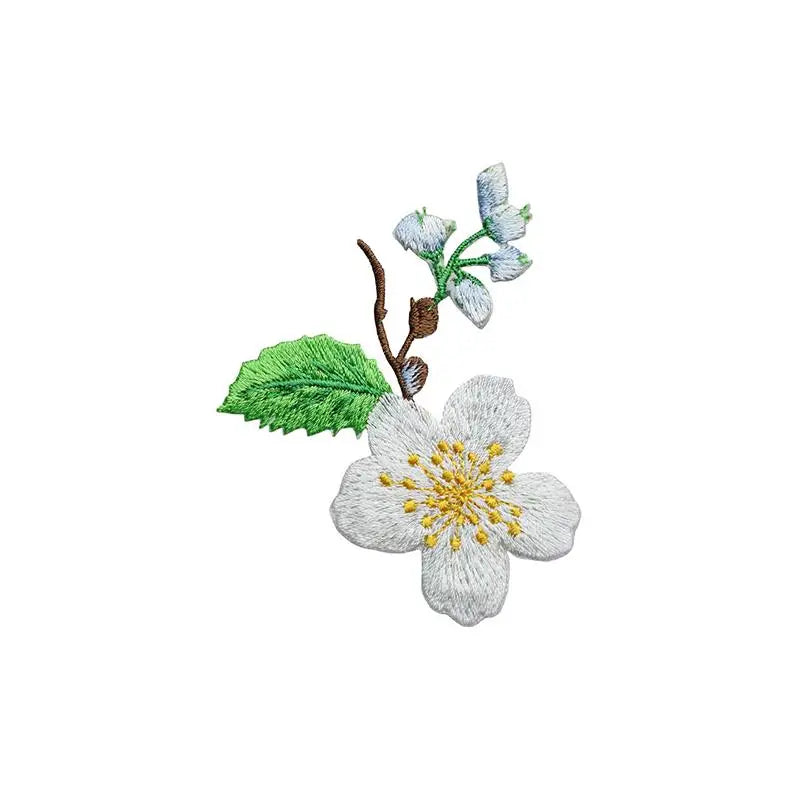 Flower Embroidery Iron-On Patch – DIY Appliqué for Clothes & Bags Embroidery Patch Richie's B5