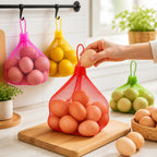100-Pack Plastic Mesh Net Bags with Buckle – Reusable Produce Bags Mesh Storage Bags Richie's
