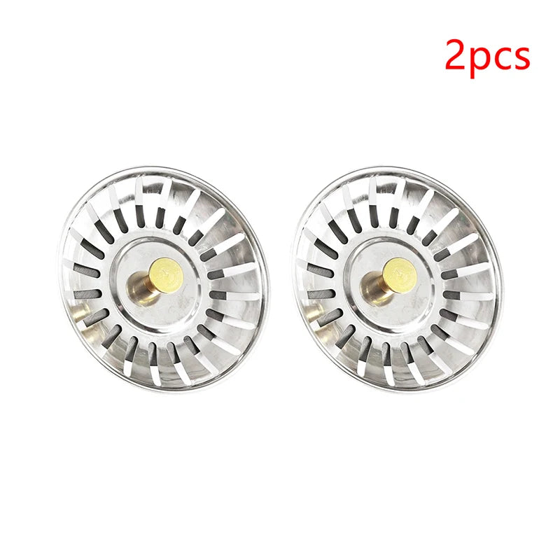 2-Pack Stainless Steel Sink Strainer Stopper & Floor Drain Filter Sink Strainer Stopper Richie's Gold