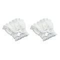 Gothic Lolita Wrist Cuffs Bowknot Lace Trim Maid Cosplay Set Cosplay Wrist Cuffs Richie's White-B One Size