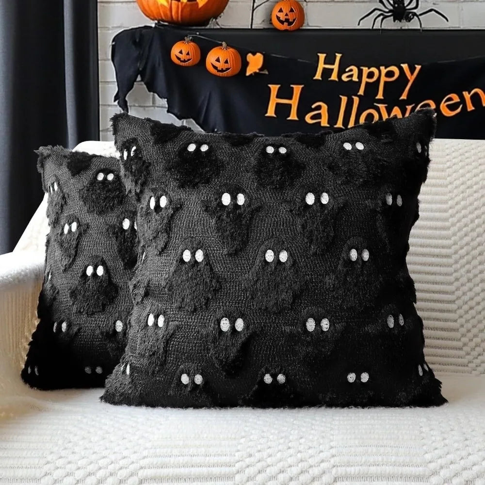 Halloween Ghost Pumpkin Throw Pillow Cover 45x45cm Throw Pillow Cover Richie's C