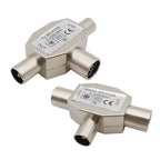 2-Way TV Coaxial Antenna Splitter Adapter | Male to Female Coaxial TV Splitter Richie's