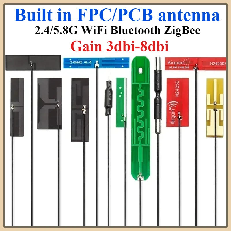5Pcs Dual-Band 2.4G 5G 5.8G FPC PCB Patch High Gain WiFi Antenna PCB Patch Antenna Richie's