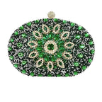 Flower Rhinestone Evening Clutch Bag with Chain – Prom & Wedding Evening Clutch Bag Richie's