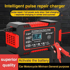 12V 6A Smart Car Battery Charger LCD Pulse Repair Lead Acid Car Battery Charger Richie's