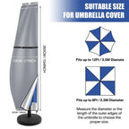 APWIKOGER Patio Umbrella Cover Waterproof Anti-UV with Zipper Patio Umbrella Cover Richie's gray 265cm