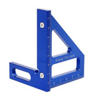 Aluminum Alloy Woodworking Square Protractor Miter Triangle Ruler Woodworking Measuring Ruler Richie's British system Blue