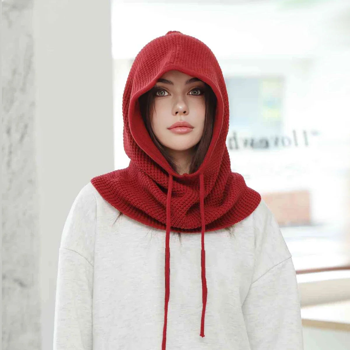 Women's Winter Knit Balaclava Beanie Hat & Neck Scarf Balaclava Beanie Hat Richie's SHFLM-5