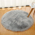 Soft Round Fluffy Rug 30/50/70cm Artificial Wool Chair Mat Round Fluffy Rug Richie's Grey-50cm