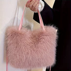 Women's Faux Fur Crossbody Bag – Detachable Strap & Buckle Faux Fur Crossbody Bag Richie's