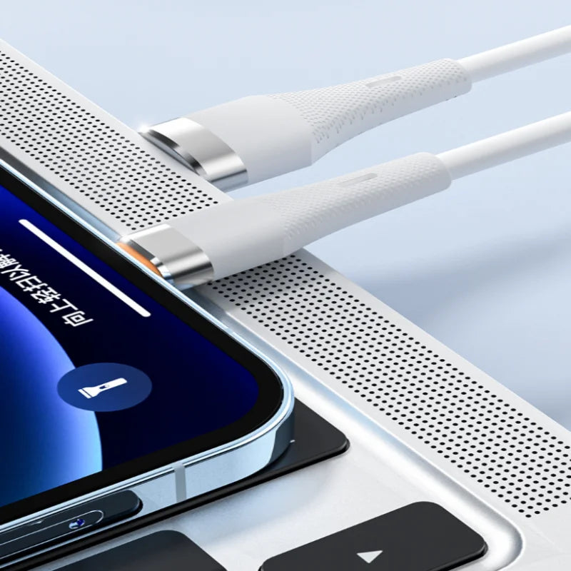 120W USB-A to USB-C Fast Charging Silicone Cable 1M USB-C Charging Cable Richie's