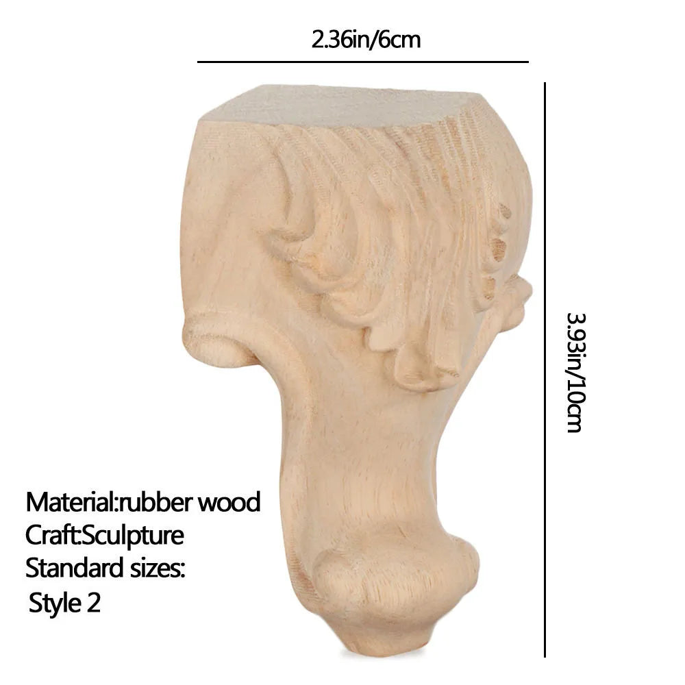 Vintage Wood Carved Furniture Legs European Cabinet Feet Wood Furniture Legs Richie's 10x6cm Style 2
