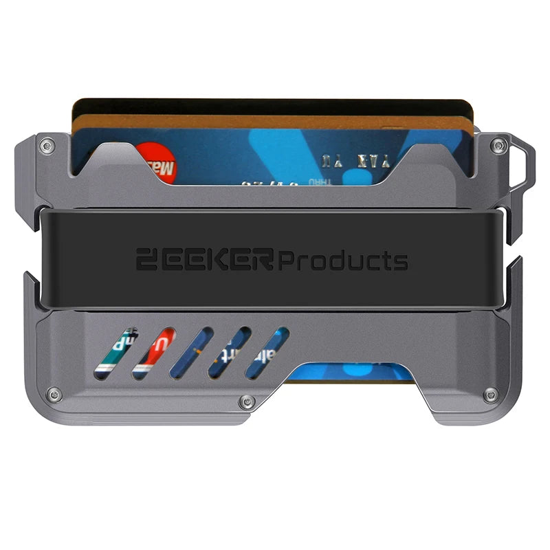 Zeeker Men's RFID Blocking Minimalist Metal Clip Wallet Metal Clip Wallet Richie's GRAY