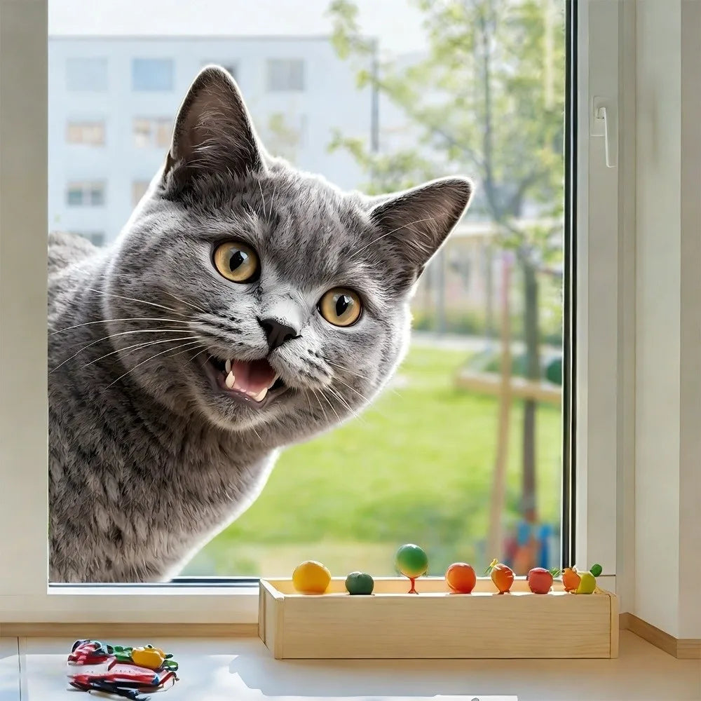 Peeking Animal Window Cling Sticker – Reusable PVC Decal Window Cling Decal Richie's
