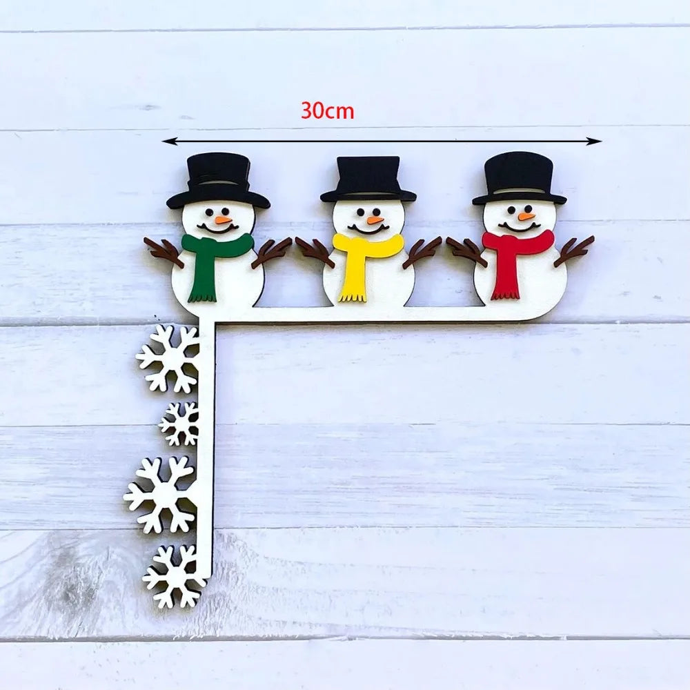 Christmas Wooden Door Corner Decor – Santa Snowman Reindeer Sign Christmas Door Decor Richie's