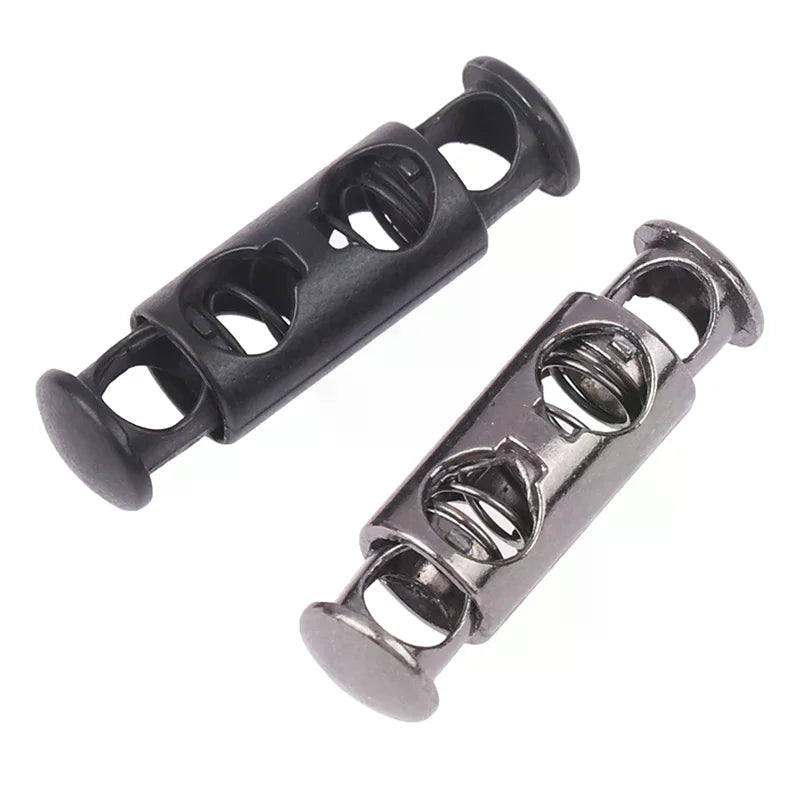 10Pcs Metal Spring Buckle Cord Lock Double Hole 26×8×5mm Cord Lock Buckle Richie's