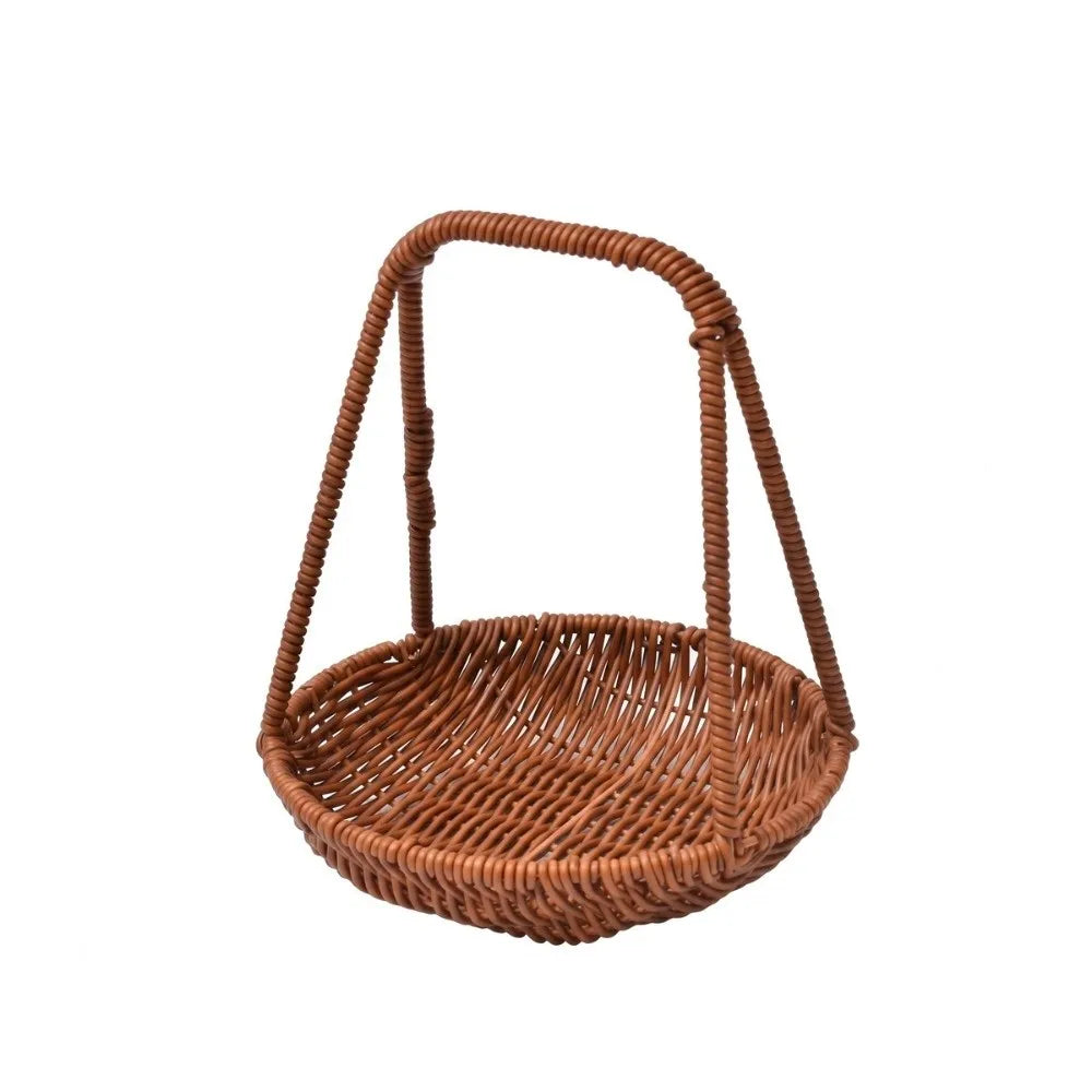 Plastic Rattan Handheld Serving Basket – Round & Rectangle Serving Basket Richie's Small Round