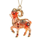 Acrylic Goat Christmas Ornament – Rhinestone Hanging Pendant Christmas Tree Ornament Richie's 8