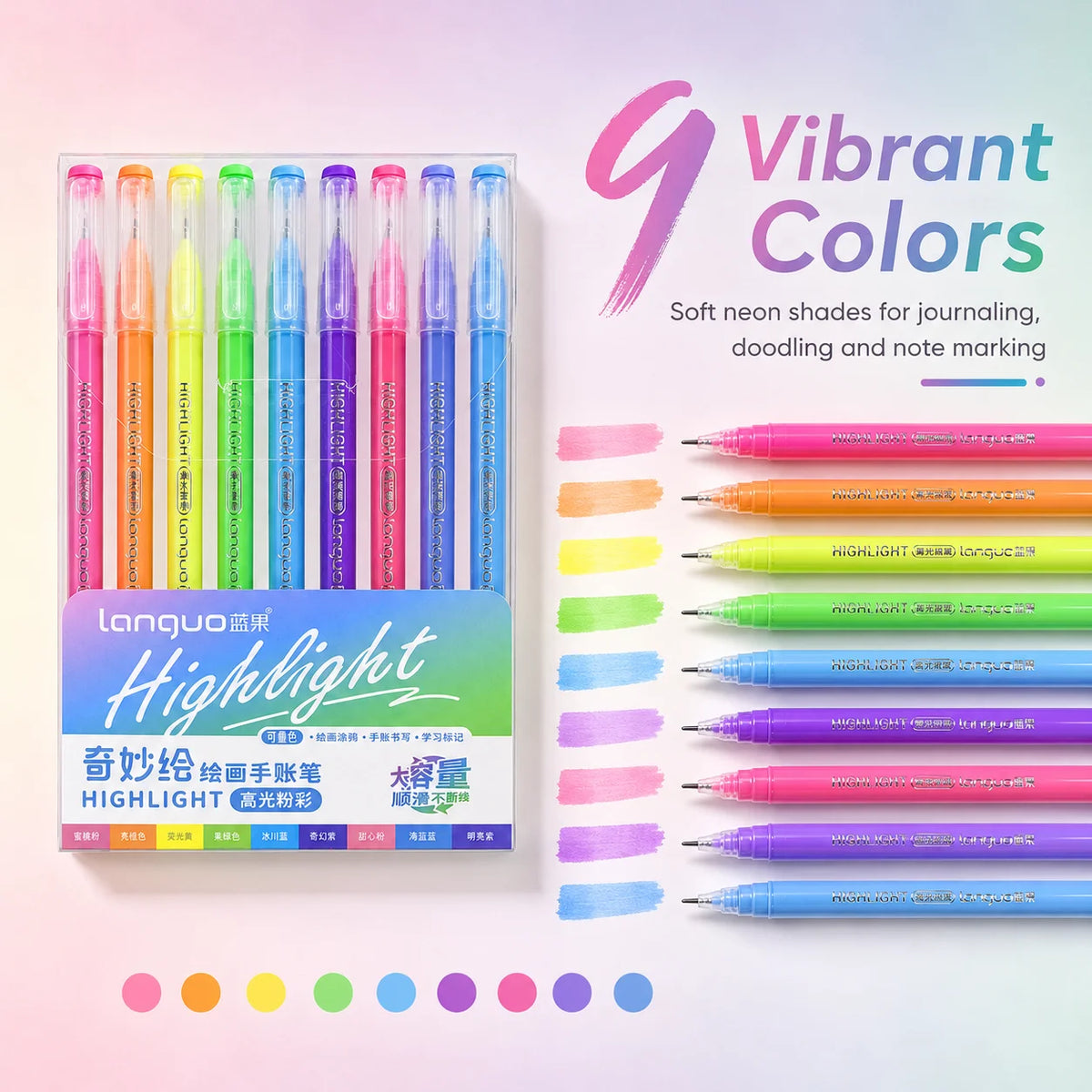 9-Piece Pastel Gel Pen Set – Journals, Planners & Scrapbooks Gel Pen Set Richie's