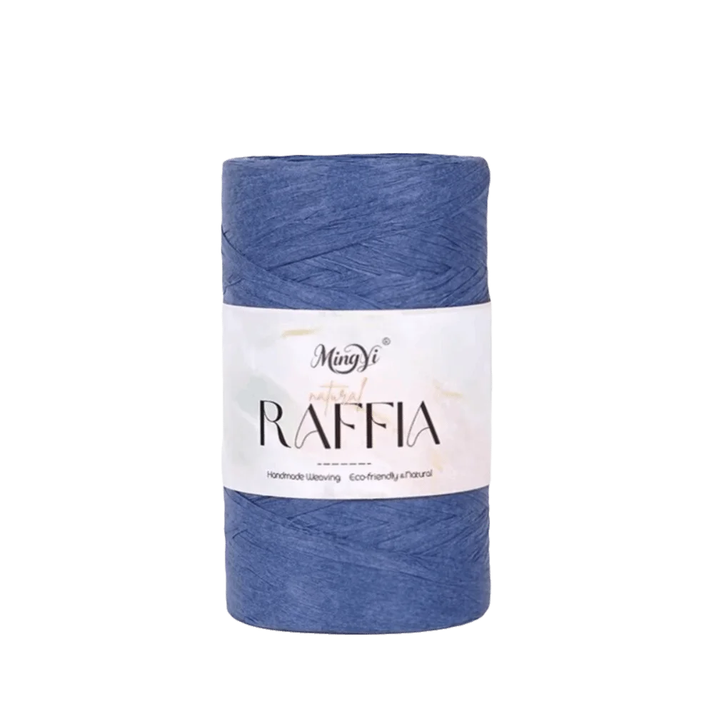 Multi-Colored Raffia Yarn 100g – Bamboo Fiber DIY Knitting Raffia Craft Yarn Richie's Dark Blue