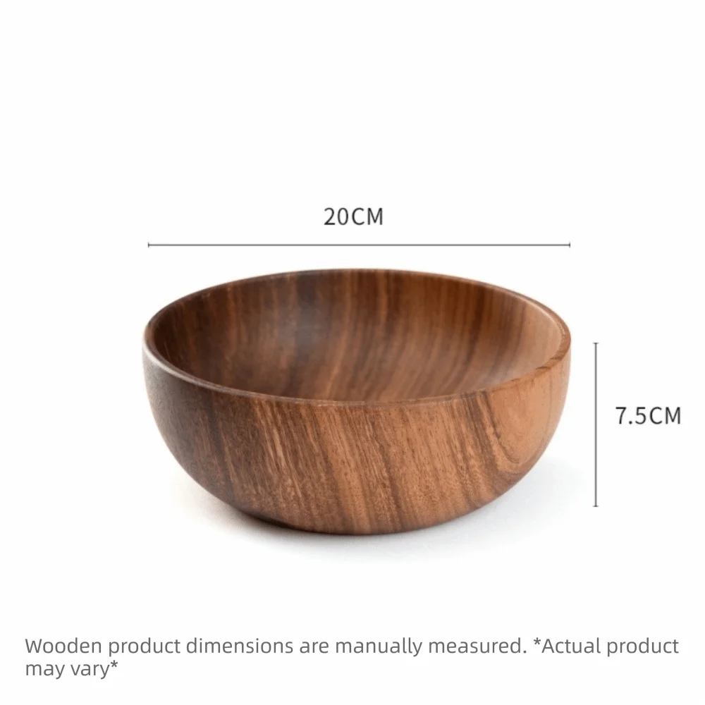 Japanese Style Handmade Wooden Soup Bowls – Round Wood Tableware Wooden Soup Bowl Richie's 20-bowl