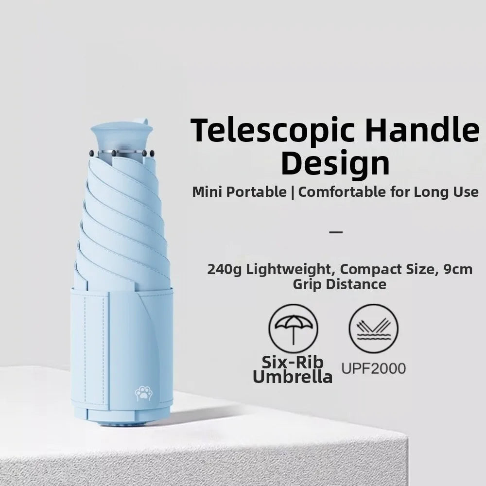 UV Protection Titanium Silver Folding Sun & Rain Umbrella Folding Sun Umbrella Richie's blue 6K Aluminum