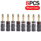 Gold-Plated 4mm Banana Plugs Solder-Free Screw Lock | FUCHU Audio Banana Plug Richie's 8PCS