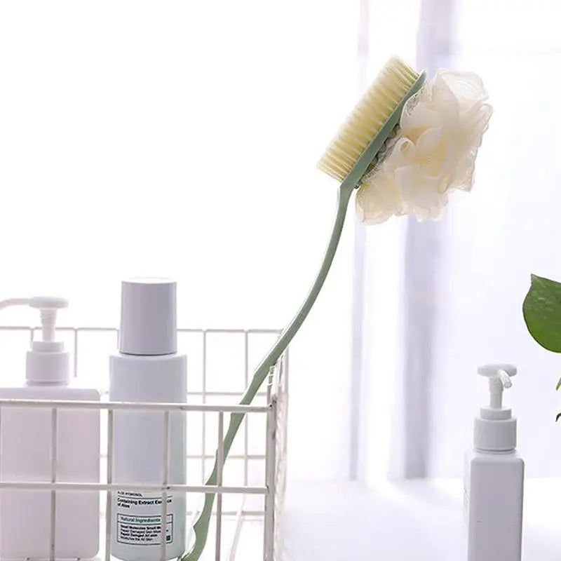 Loofah & Bristle Bath Body Brush – Long Handle Shower Scrubber Bath Body Brush Richie's