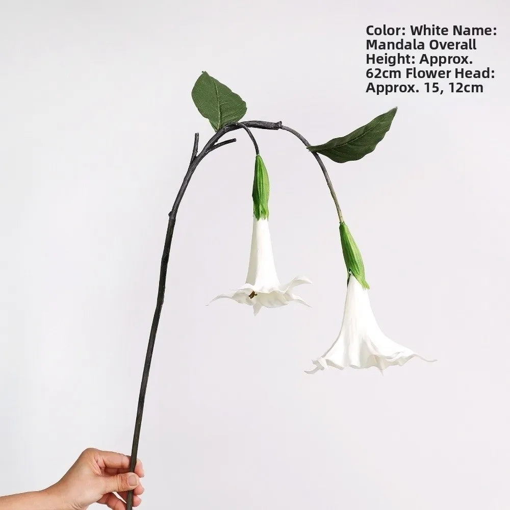 PU Mandala Artificial Flowers White Wall Hanging Faux Floral Artificial Flower Decor Richie's White