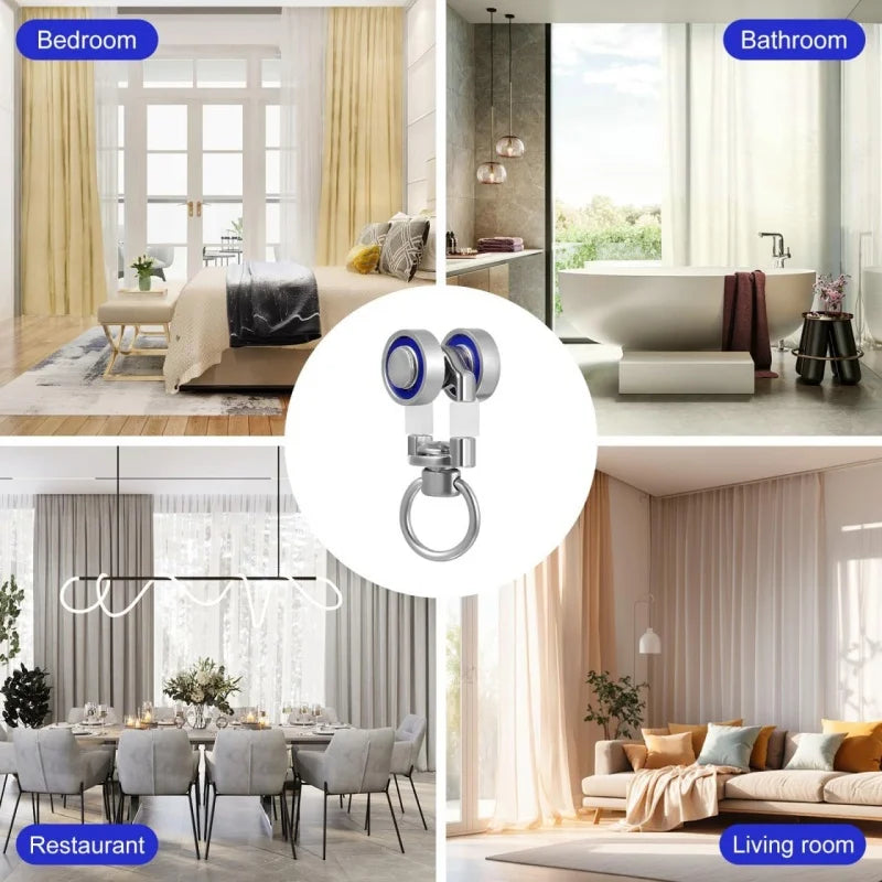 10PCS Metal Curtain Track Gliders – Sliding Rail Roller Hooks Curtain Track Glider Richie's