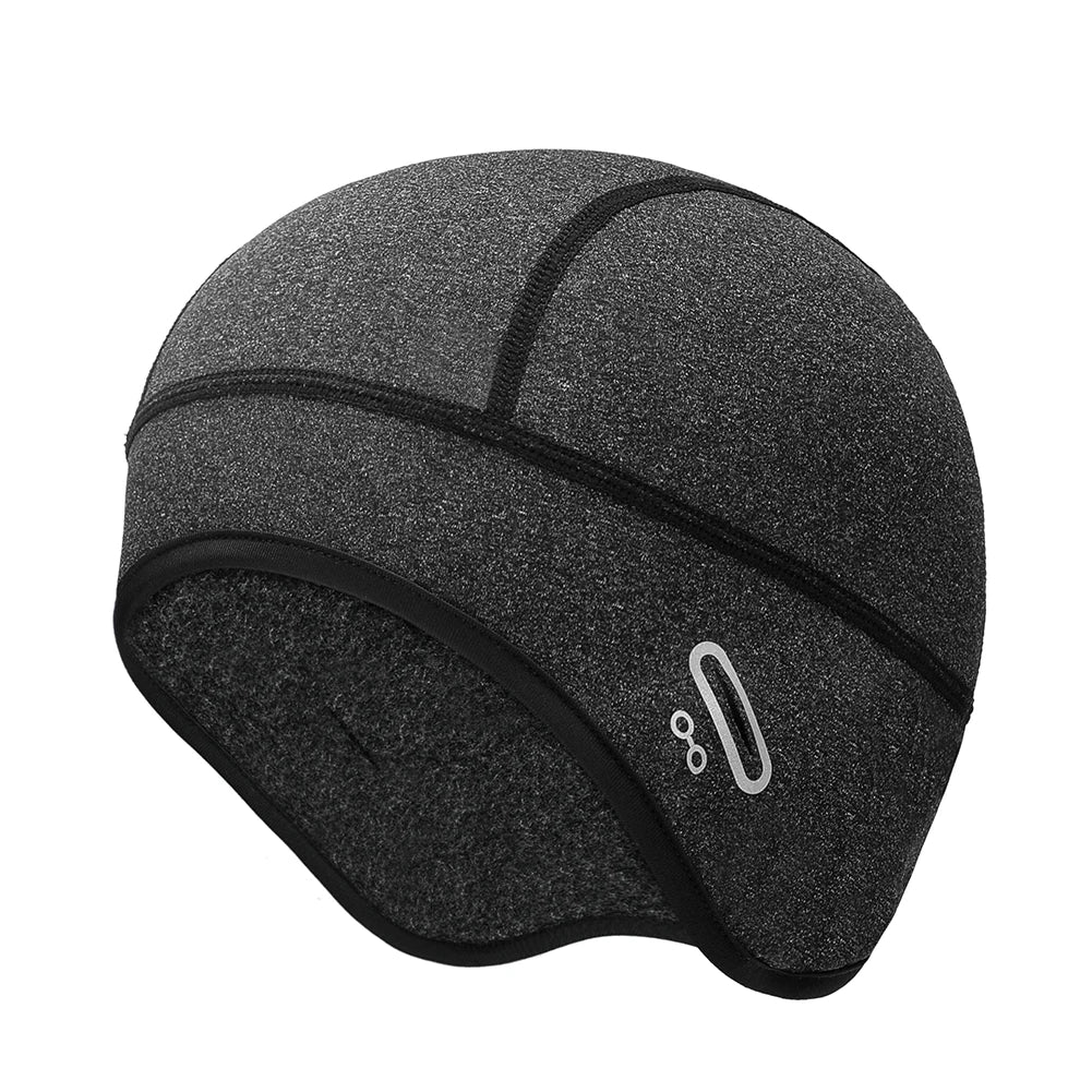 Men's Fleece Beanie with Glasses Hole – Winter Cycling Hat Fleece Beanie Hat Richie's GRAY