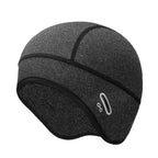 Men's Fleece Beanie with Glasses Hole – Winter Cycling Hat Fleece Beanie Hat Richie's GRAY