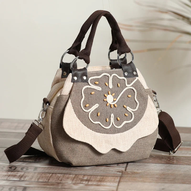 Women's Vintage Woven Canvas Crossbody Handbag – Casual Shoulder Bag Canvas Crossbody Handbag Richie's