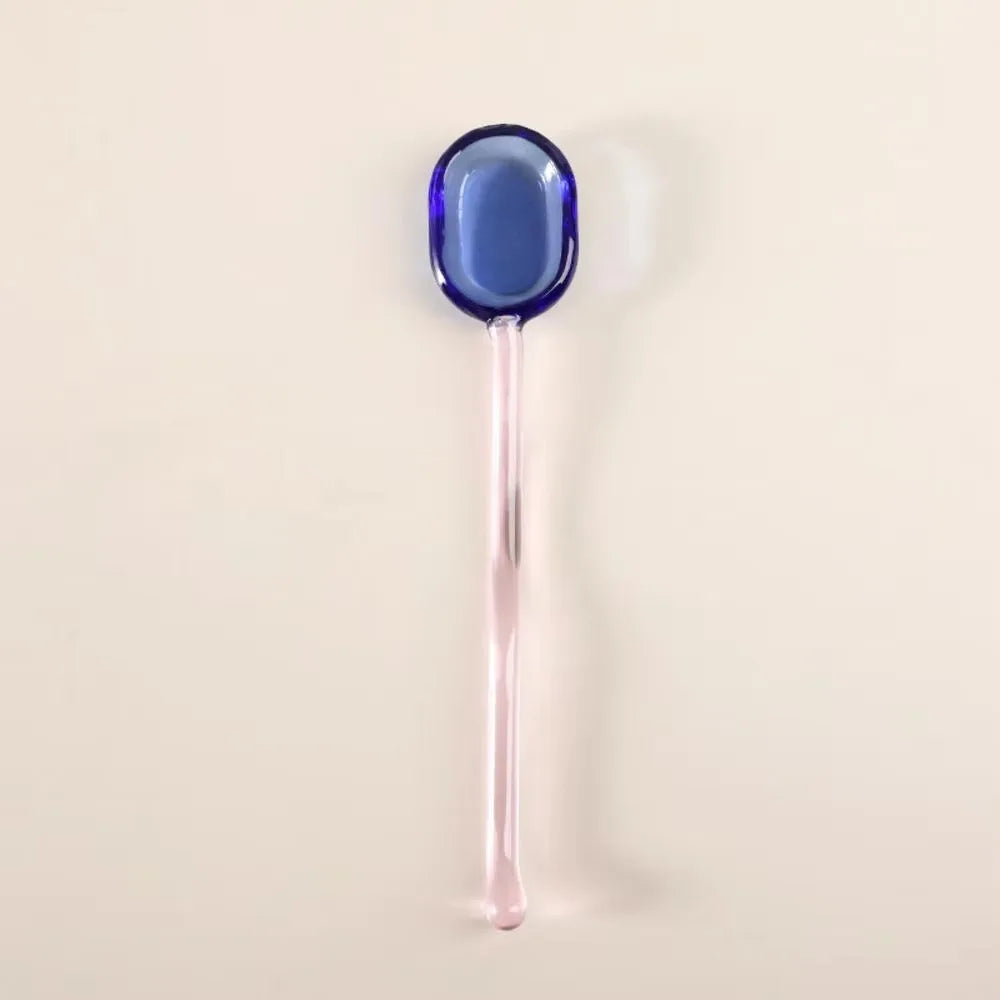 Glass Dessert Spoon – Heat-Resistant Long Handle Tea & Milk Spoon Glass Dessert Spoon Richie's