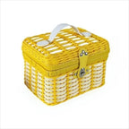 Rattan Woven Basket with Lid – Gift & Storage Basket Woven Storage Basket Richie's Yellow 22x18x15cm
