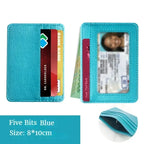 Ultra-Thin PU Leather Mini Wallet – 4-Slot Card Holder Slim Card Holder Wallet Richie's Light Blue