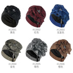 Women Glitter Turban Hat Rhinestone Flower Hijab Bonnet Cap Turban Hat Richie's