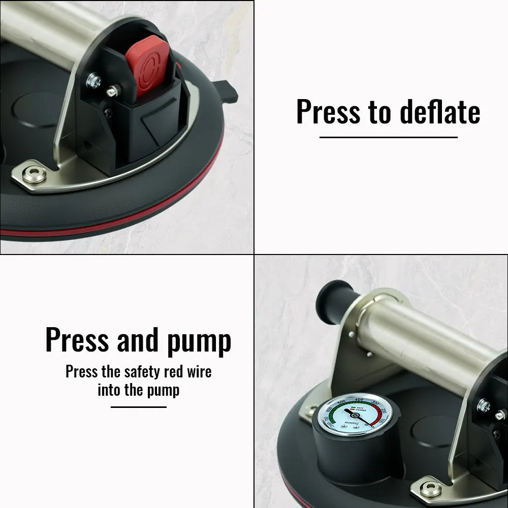 Heavy-Duty 250kg Vacuum Suction Cup – Steel Handle for Glass & Tile Vacuum Suction Lifter Richie's