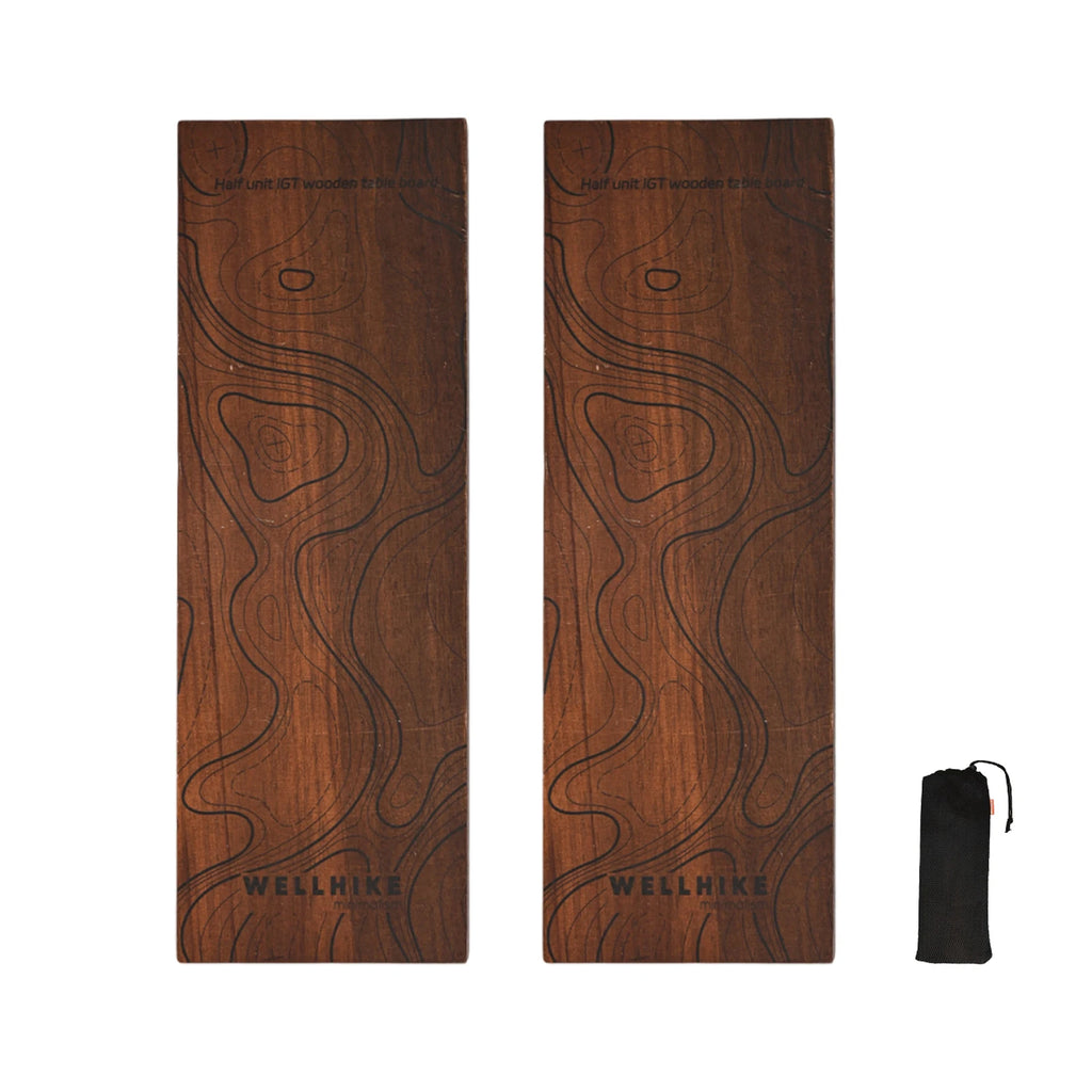 IGT Camping Table Boards – 2-Pack Acacia Wood with Storage Bag Camping Table Boards Richie's as show