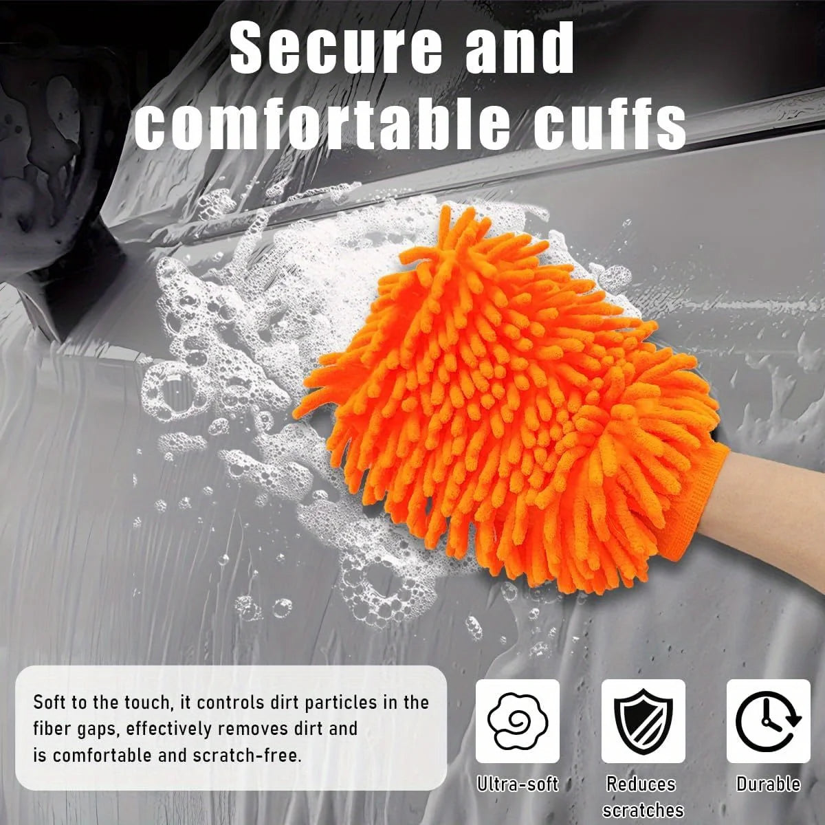 Premium Chenille Car Wash Mitt – Scratch-Free Microfiber Glove Car Wash Mitt Richie's