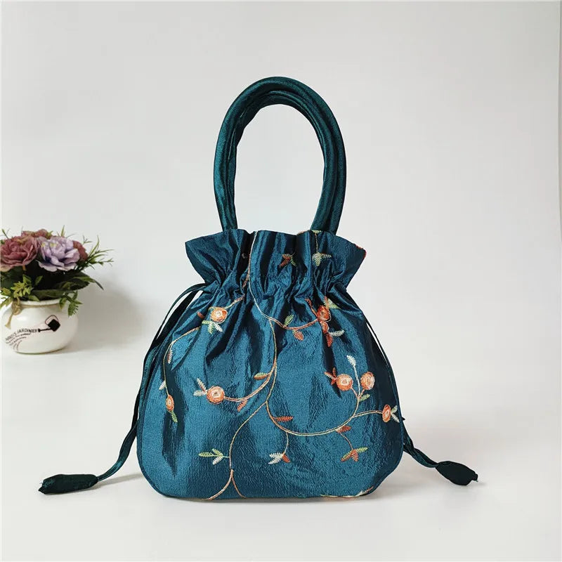 Women Embroidery Flower Cosmetic Bag – Ethnic Mini Purse & Pouch