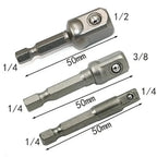 Chrome Vanadium Socket Adapter Set – Hex Shank 1/4" 3/8" 1/2" Socket Adapter Set Richie's