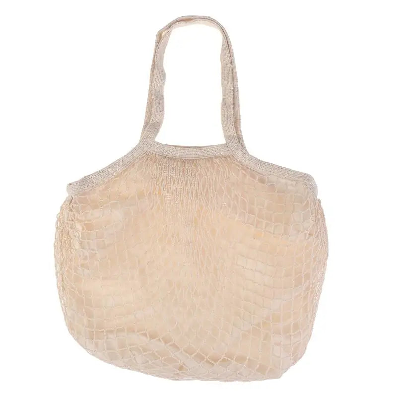 Foldable Cotton Mesh Grocery Tote – Reusable Eco Shopping Bag Reusable Tote Bag Richie's Beige