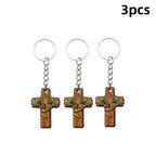 Wood Cross Keychain Dove Print – Baptism & Wedding Gift Set Religious Gift Keychain Richie's A3