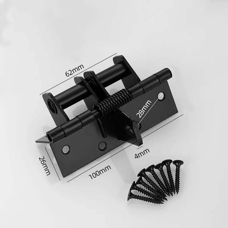 3-in-1 Self-Closing Spring Door Hinge with 90° Positioning Self-Closing Door Hinge Richie's black 2pcs