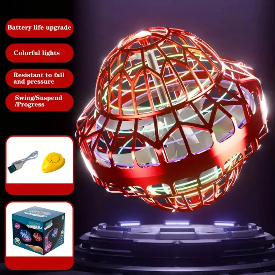 Spinning Flyball UFO LED Night Light Return Ball Toy LED Flying Toy Richie's wx-598-h OneSize